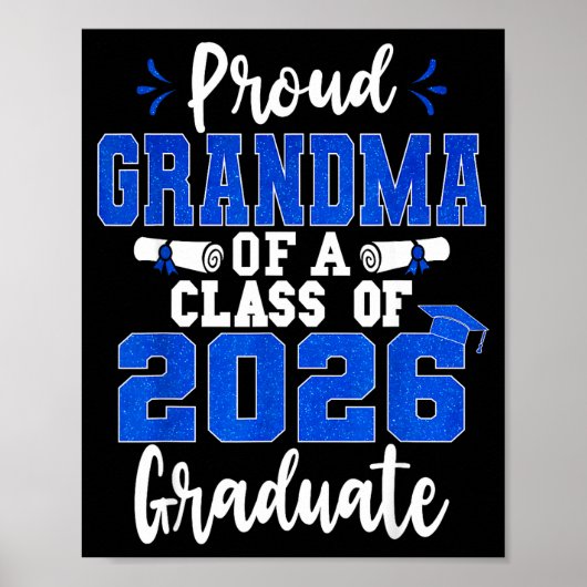 Trotse oma van eindexamenstudent klas 2026 poster (Voorkant)