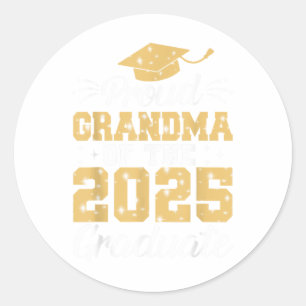 Trotse oma van het Afstuderen Afstuderen Gran 2025 Ronde Sticker