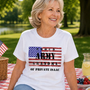 Trotse Oma van het Leger Patriottische Vlag T-shirt
