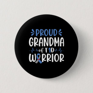 Trotse oma van T1D Warrior Diabetes Awareness BL Ronde Button 5,7 Cm