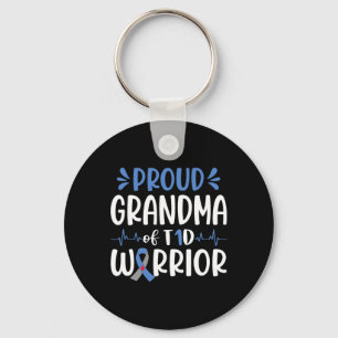 Trotse oma van T1D Warrior Diabetes Awareness BL Sleutelhanger