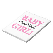 Trotse Oom Baby Meisje Gifts Notitieblok (Linkerzijde)