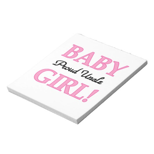 Trotse Oom Baby Meisje Gifts Notitieblok (Linkerzijde)