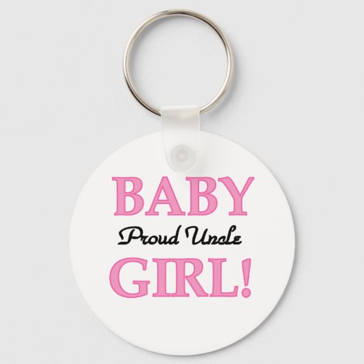 Trotse Oom Baby Meisje Tshirts en Geschenken Sleutelhanger (Voorkant)