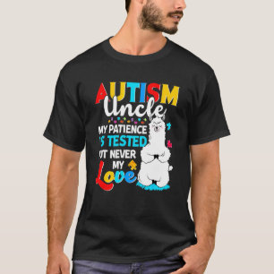 Trotse Oom Llama Puzzel Autisme Oom Bewust T-shirt