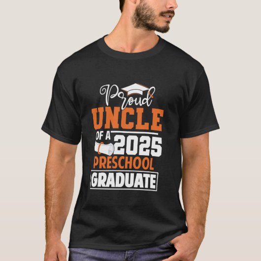 Trotse oom van 2025 kleuterschool Afstuderen klas T-shirt (Voorkant)