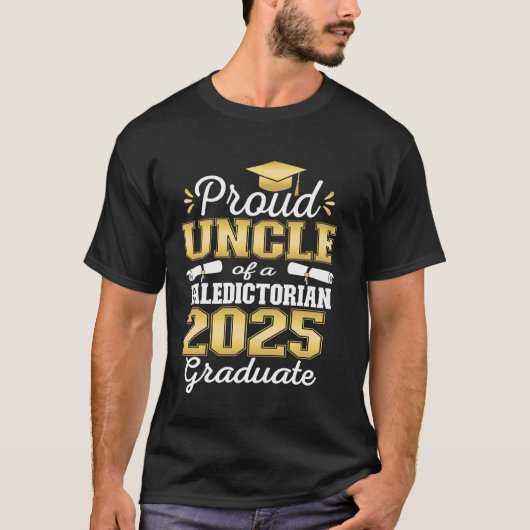 Trotse oom van 2025 Valedictorian Afstuderen 25 T-shirt (Voorkant)