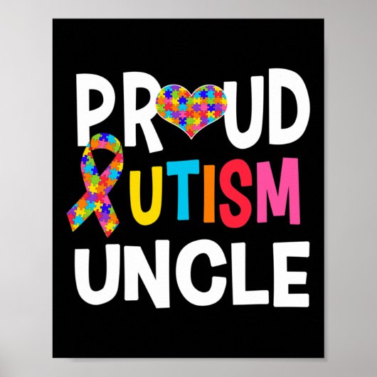 Trotse Oom Van Autisme Autisme Bewustzijn Autistis Poster (Voorkant)