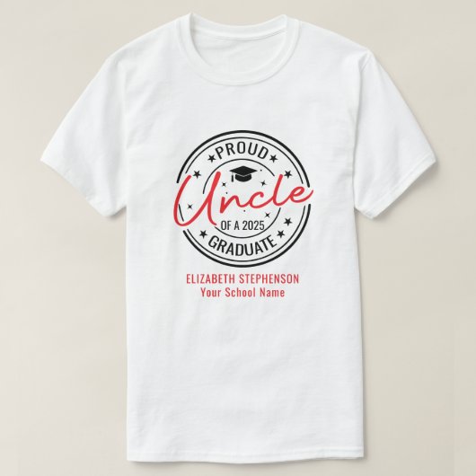 Trotse oom van de afstuderen familie matching t-shirt (Design voorkant)