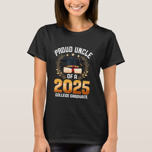 Trotse oom van een 2025 college Afstuderen senior T-shirt (Voorkant)