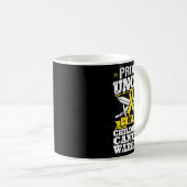 Trotse oom van een kindertijd kanker Warrior Aware Koffiemok (Voorkant rechts)