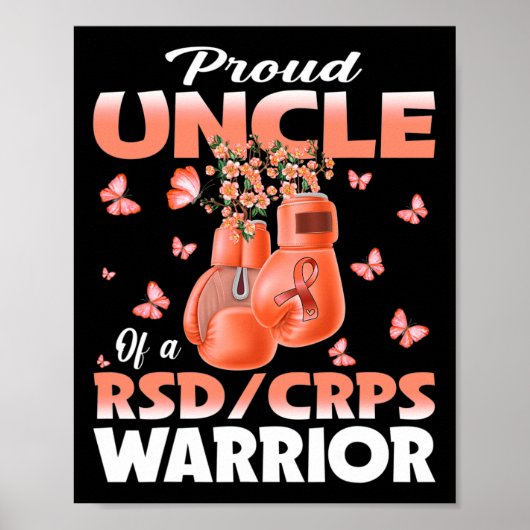 Trotse oom van een RSD CRPS Warrior Awareness Boxi Poster (Voorkant)