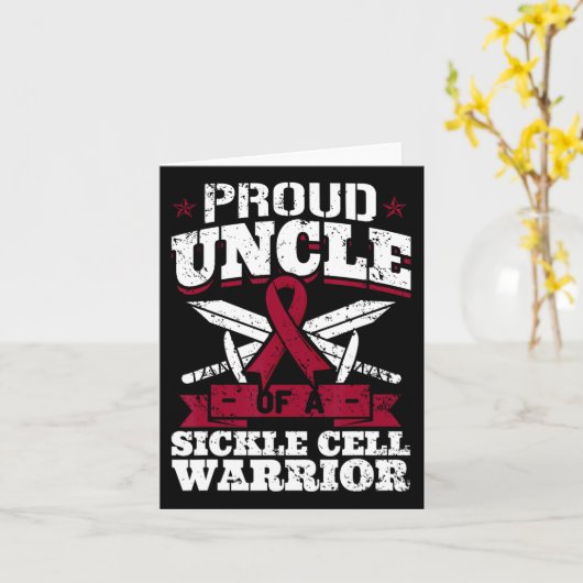 Trotse oom van een sikkelcelstrijder SCD bewustzij Kaart (Gele Bloem)