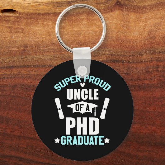 Trotse oom van PhD Afstuderen 2025 Doctoral Gradua Sleutelhanger (Voorkant)