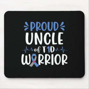 Trotse oom van T1D Warrior Diabetes Awareness Blue Muismat