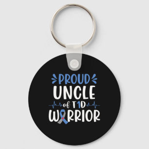 Trotse oom van T1D Warrior Diabetes Awareness Blue Sleutelhanger