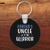 Trotse oom van T1D Warrior Diabetes Awareness Blue Sleutelhanger (Voorkant)
