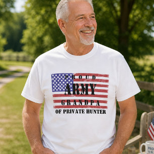 Trotse Oorlogsgrootvader Bedrukte Vlag Patriotisch T-shirt
