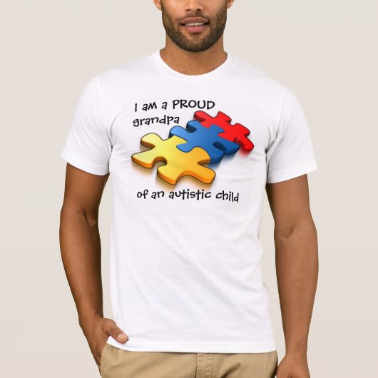 Trotse opa autistisch kind t-shirt (Voorkant)