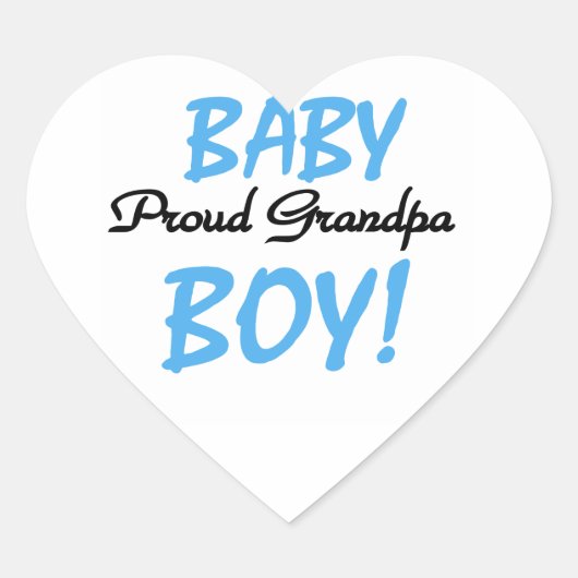 Trotse Opa Baby Boy T-shirts en geschenken Hart Sticker (Voorkant)