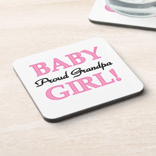 Trotse Opa Baby Meisje Gifts Bier Onderzetter (Linkerzijde)