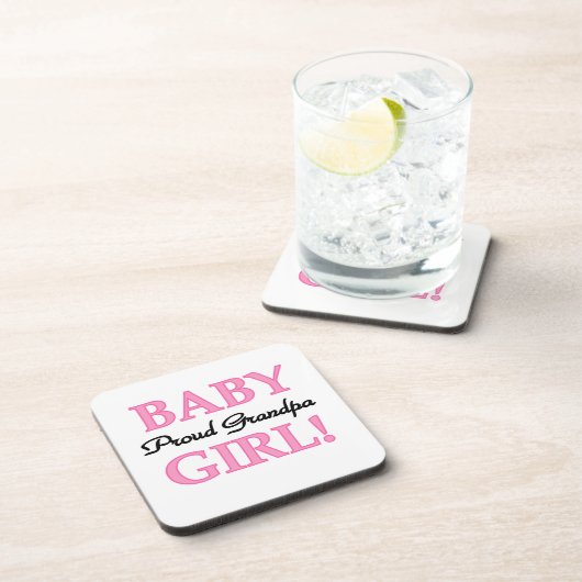 Trotse Opa Baby Meisje Gifts Bier Onderzetter (Rechterzijde)