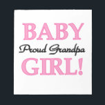 Trotse Opa Baby Meisje Gifts Notitieblok<br><div class="desc">Trots opa van een baby meisje mokken,  aandenken dozen,  tegels,  notitieboeken,  ornamenten,  magneten,  en andere trotse opa kleding en geschenken met een zwart en roze tekst ontwerp.</div>