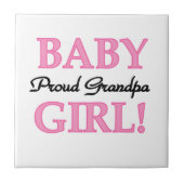 Trotse Opa Baby Meisje Gifts Tegeltje (Voorkant)