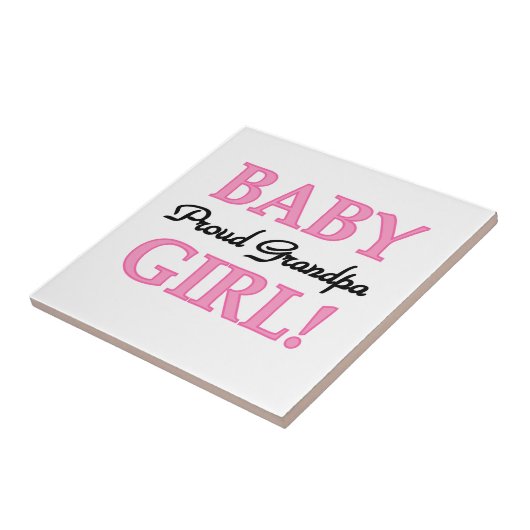 Trotse Opa Baby Meisje Gifts Tegeltje (Zijkant)