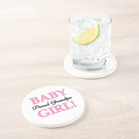 Trotse Opa Baby Meisje Gifts Zandsteen Onderzetter (Zijkant)