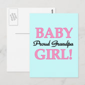 Trotse opa baby meisje T-shirts en geschenken Briefkaart (Voorkant / Achterkant)