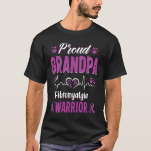 Trotse Opa Fibromyalgie Warrior Awareness Ribbo T-shirt