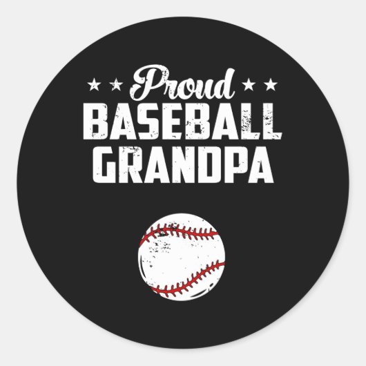 Trotse opa honkbal vaders dag ronde sticker (Voorkant)