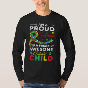 Trotse opa papa houdt van autistische kinderen Aut T-shirt