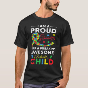 Trotse opa papa liefde autistische kinderen autism t-shirt