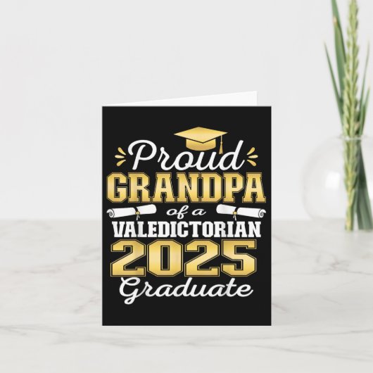 Trotse opa van 2025 Valedictorian Afstuderen 25 Kaart (Voorkant)