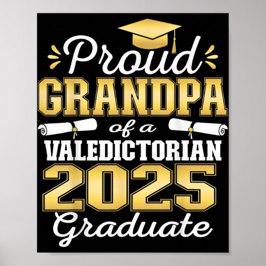 Trotse opa van 2025 Valedictorian Afstuderen 25 Poster (Voorkant)