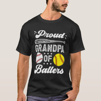 Trotse opa van ballers honkbal softbal opa t-shirt