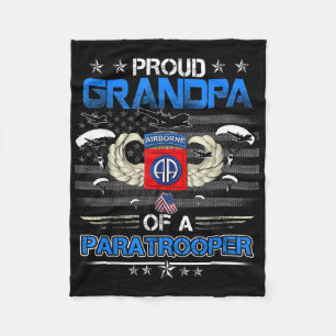Trotse opa van een 82e Airborne Parachutist V Fleece Deken