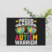 Trotse opa van een autisme krijger familie kaart (Staand voorkant)