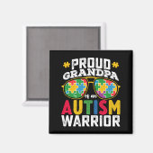 Trotse opa van een autisme krijger familie magneet (Voorkant / Achterkant)