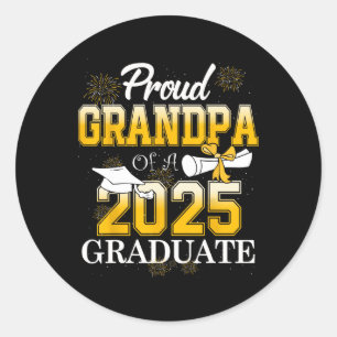 Trotse opa van een CL van 2025 Afstuderen opa Sen Ronde Sticker