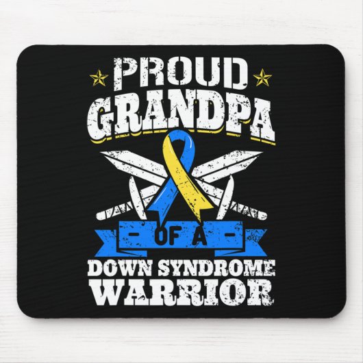 Trotse opa van een Down Syndroom Warrior Down's GR Muismat (Voorkant)