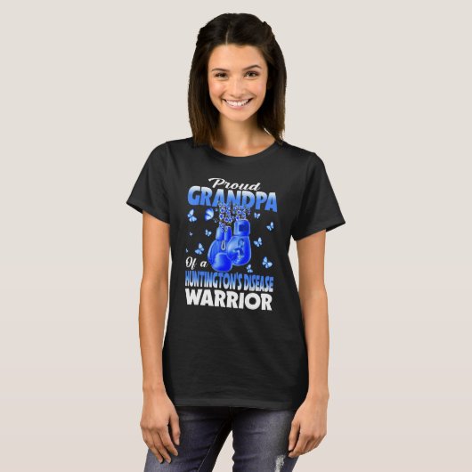 Trotse opa van een Huntington's Disease Warrior AW T-shirt (Voorkant volledig)
