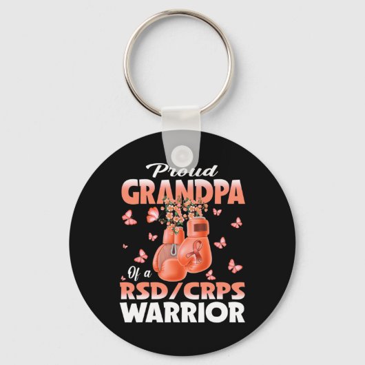 Trotse opa van een RSD CRPS Warrior Awareness Boxi Sleutelhanger (Voorkant)