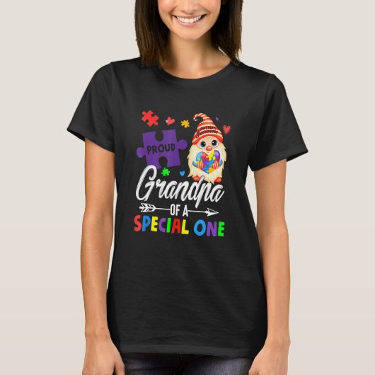 Trotse opa van een speciale puzzel-kabouter autism t-shirt (Voorkant)