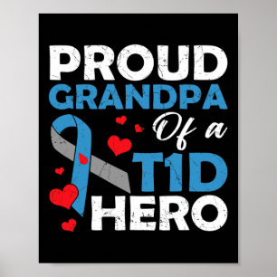 Trotse opa van een Type 1 Diabetes Heldenkrijger S Poster