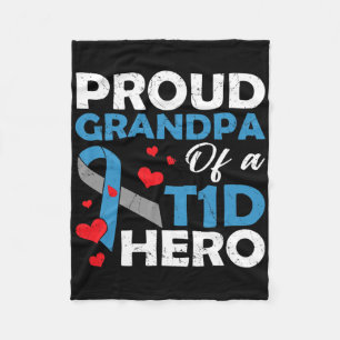 Trotse opa van een Type 1 Diabetes Heldenstrijder Fleece Deken