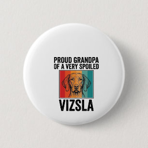 Trotse Opa Vizsla Vintage Hond Liefhebber Design_1 Ronde Button 5,7 Cm