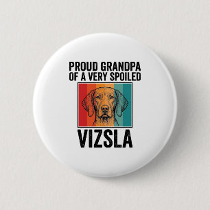 Trotse Opa Vizsla Vintage Hond Liefhebber Design_1 Ronde Button 5,7 Cm